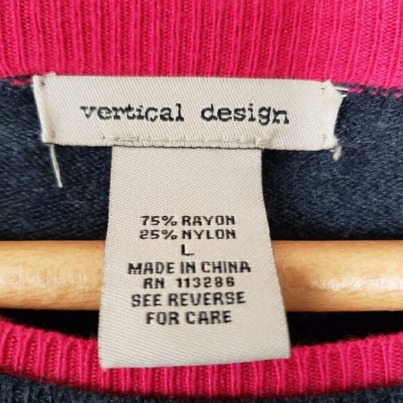 Vertical Design | Gray Sweater Red Side Stripe - Picture 6 of 6